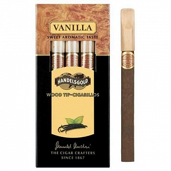 Сигариллы HANDELSGOLD Wood Tip Cigarillos Vanilla 1уп/5шт